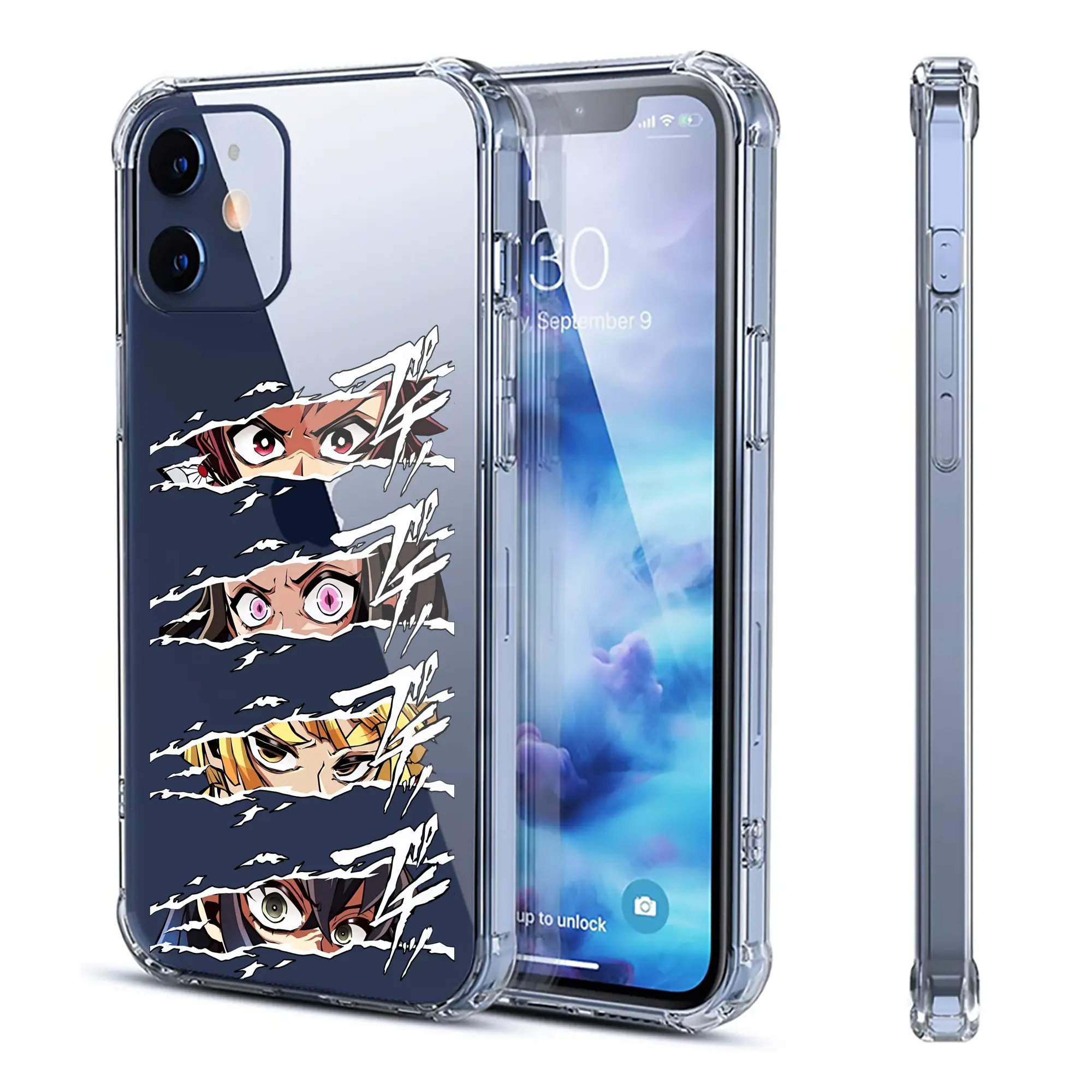 鬼滅の刃 グッズ,竈門 炭治郎 - IPhone 12シリーズ対応 ・ 透明スマホケース ・ クリアソフトケース ・ TPU素材 ・ 耐衝撃 ・ 高密着 ・ 防汚 防指紋 ・ 簡単着脱